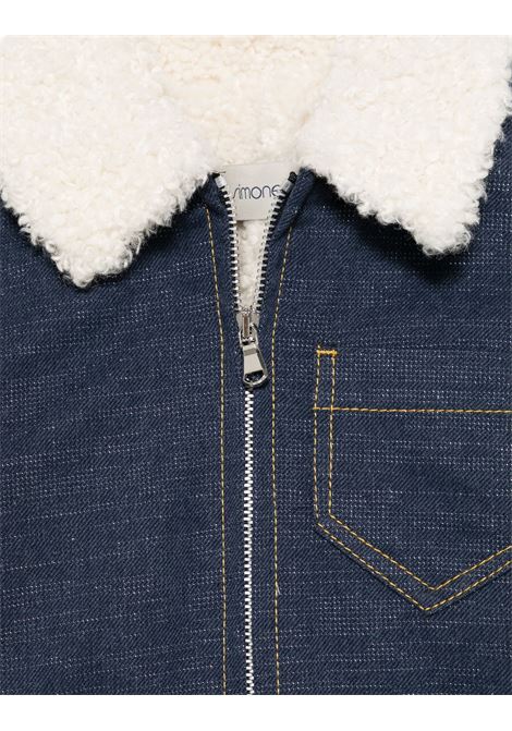 SIMONETTA Giacca In Denim Blu Con Collo in Finto Shearling - SIMONETTA Consegna Veloce