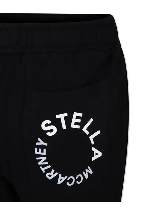 STELLA MCCARTNEY KIDS Joggers Neri Con Logo Grafico Bianco - STELLA MCCARTNEY KIDS Outlet