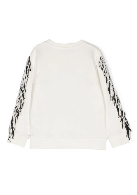 STELLA MCCARTNEY KIDS Felpa Bianca con Frange e Grafica Stella - STELLA MCCARTNEY KIDS Offerte