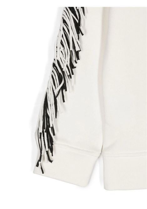 STELLA MCCARTNEY KIDS Felpa Bianca con Frange e Grafica Stella - STELLA MCCARTNEY KIDS Offerte