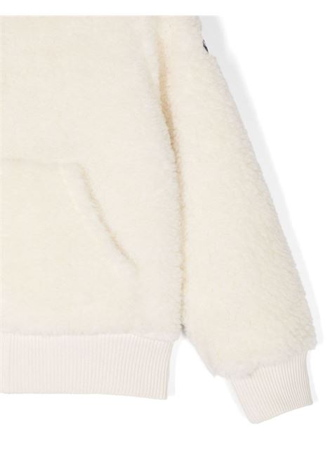 MONCLER ENFANT Felpa In Teddy Bianco Con Logo e Cappuccio - MONCLER ENFANT In Saldo