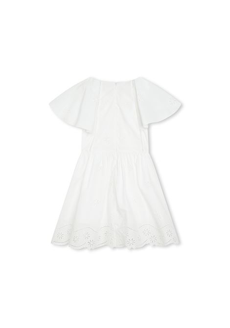 CHLOÉ KIDS Abito In Cotone Bianco Con Stelle - CHLOÉ KIDS Italy