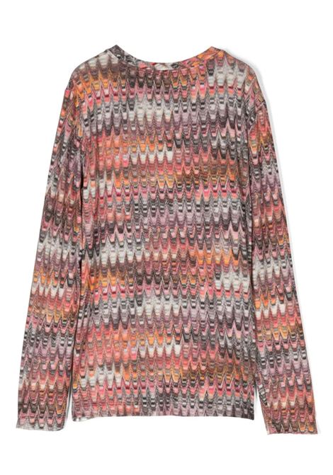 MISSONI KIDS T-Shirt In Viscosa Stretch Con Motivo Zigzag Multicolore - MISSONI KIDS Vendita