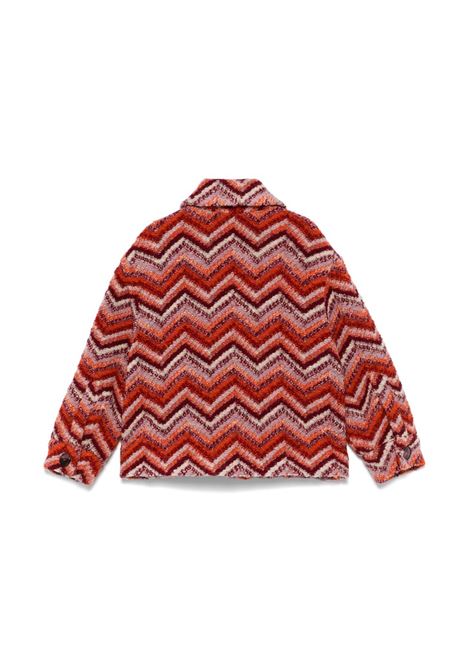 MISSONI KIDS Giacca Misto Lana Con Motivo Zigzag Rosso e Arancione - MISSONI KIDS Spedizione Gratuita