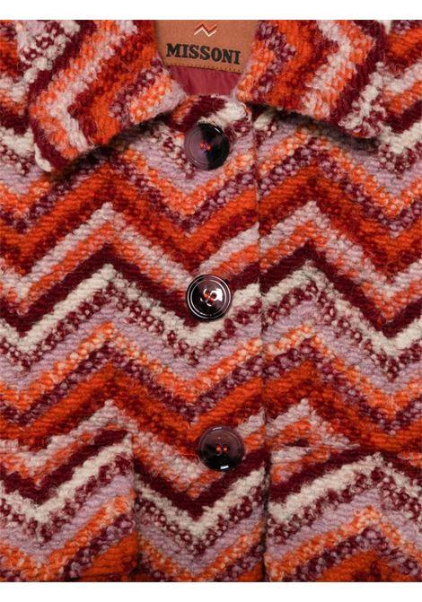 MISSONI KIDS Giacca Misto Lana Con Motivo Zigzag Rosso e Arancione - MISSONI KIDS Spedizione Gratuita