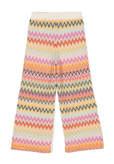MISSONI KIDS Pantapalazzo In Lana Con Motivo Zigzag Multicolore - MISSONI KIDS Qualità Garantita