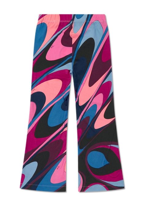EMILIO PUCCI JUNIOR Pantaloni Svasati Con Stampa Onde - EMILIO PUCCI JUNIOR Sconto