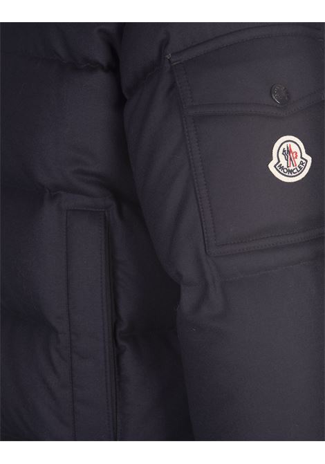 MONCLER Piumino Corto Vezere Blu Notte Con Cappuccio - MONCLER In Vendita