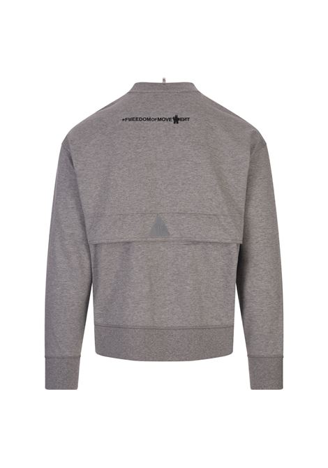 MONCLER GRENOBLE Felpa Grigio Melange Con Logo - MONCLER GRENOBLE Vendita Economica