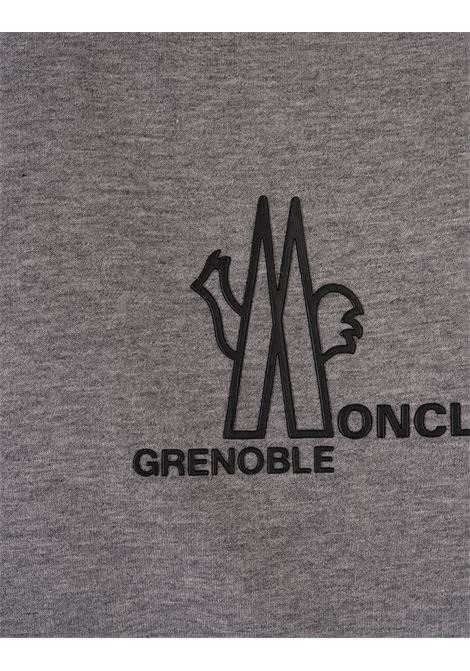 MONCLER GRENOBLE Felpa Grigio Melange Con Logo - MONCLER GRENOBLE Vendita Economica