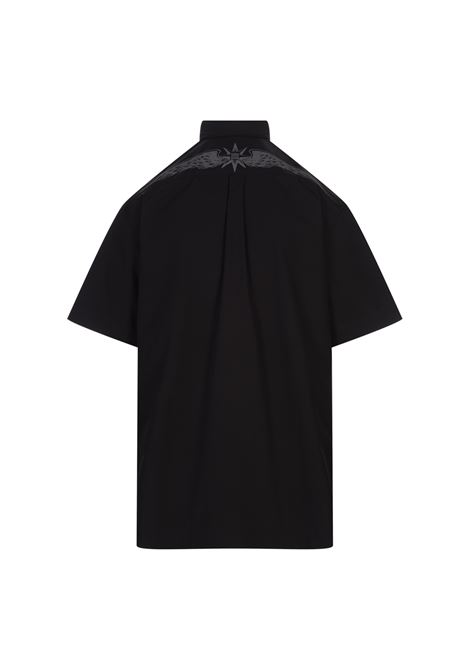 GIVENCHY Camicia Nera Con Stampa Logo Con Ali - GIVENCHY Moda