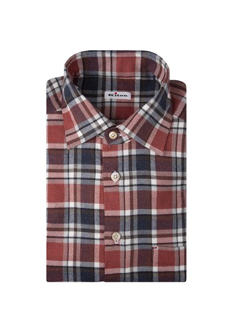KITON Camicia In Flanella Check Rrossa - KITON Italia