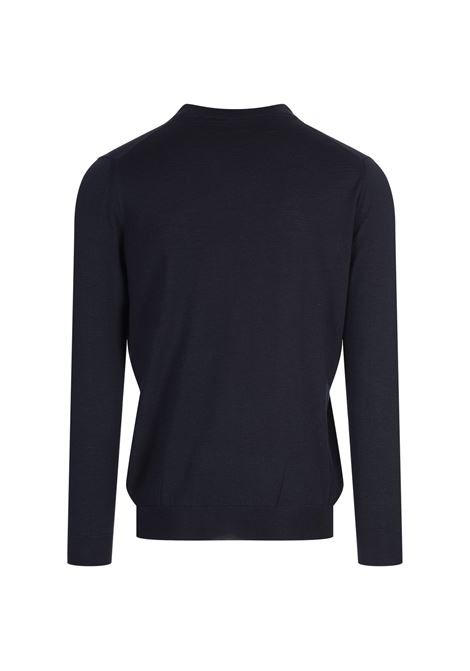 KITON Pullover Scollo a V In Seta e Cashmere Blu - KITON 2025