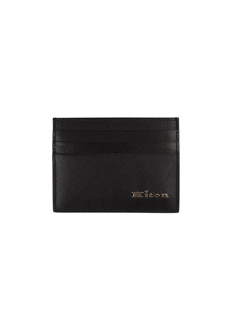 KITON Portacarte Nero Con Logo Argentato - KITON Qualità