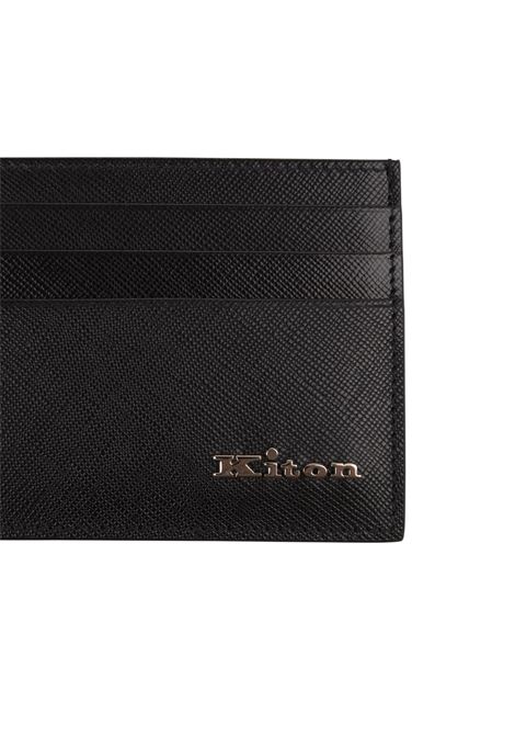 KITON Portacarte Nero Con Logo Argentato - KITON Qualità