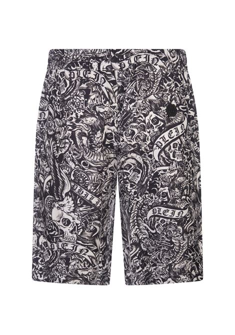 PHILIPP PLEIN Silk Cool Kid Shorts Tattoo - PHILIPP PLEIN Negozi Online