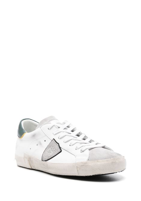 PHILIPPE MODEL Sneakers Prsx Bianche e Verdi - PHILIPPE MODEL Vendita Calda