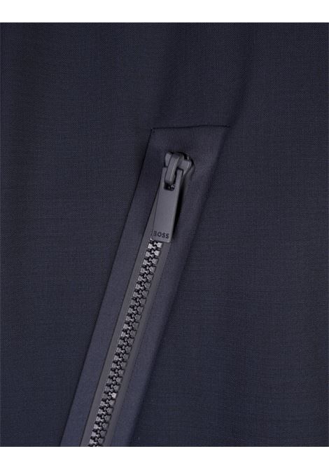 BOSS Giubbotto Blu Scuro In Tessuto Laminato Impermeabile - BOSS Smaltimento dello stoccaggio