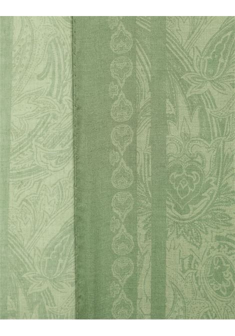 ETRO Sciarpa In Misto Cashmere Verde Stampato - ETRO Moda