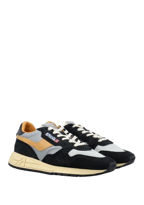 AUTRY Sneakers Reelwind In Suede Nero e Nylon Riflettente - AUTRY Sottocosto
