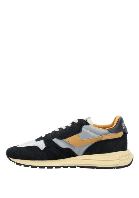 AUTRY Sneakers Reelwind In Suede Nero e Nylon Riflettente - AUTRY Sottocosto