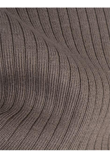 BOSS Maglione Regular Fit In Seta e Cotone Taupe - BOSS Outlet