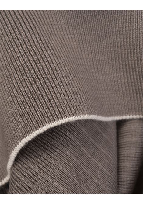 BOSS Maglione Regular Fit In Seta e Cotone Taupe - BOSS Outlet