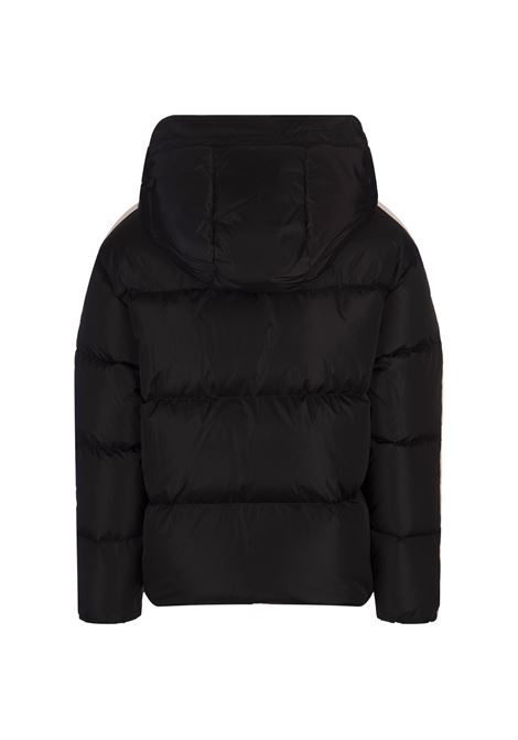PALM ANGELS Piumino Nero Con Logo a Contrasto - PALM ANGELS Saldi Di Fabbrica