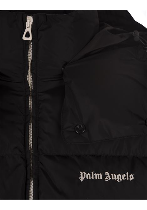 PALM ANGELS Piumino Nero Con Logo a Contrasto - PALM ANGELS Saldi Di Fabbrica