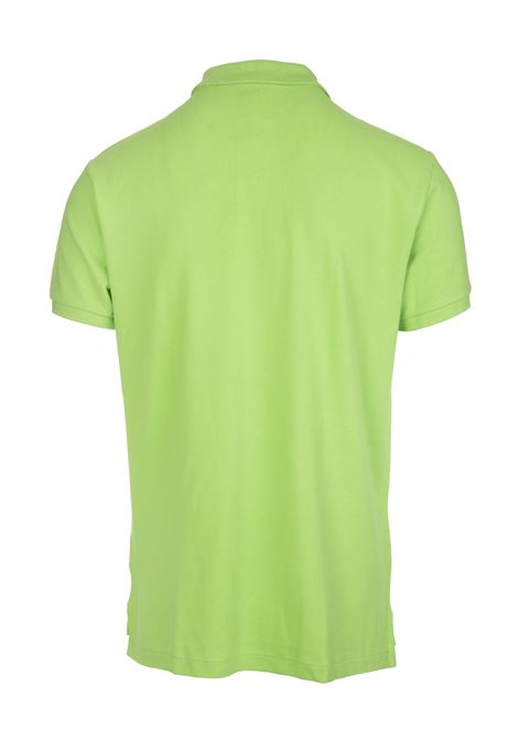 RALPH LAUREN Polo in Piquet Slim-Fit Verde Chiaro e Rossa - RALPH LAUREN Nuova