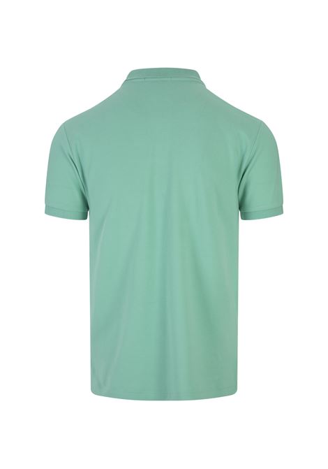 RALPH LAUREN Polo in Piquet Slim-Fit Verde Tramonto e Rosa - RALPH LAUREN Moda