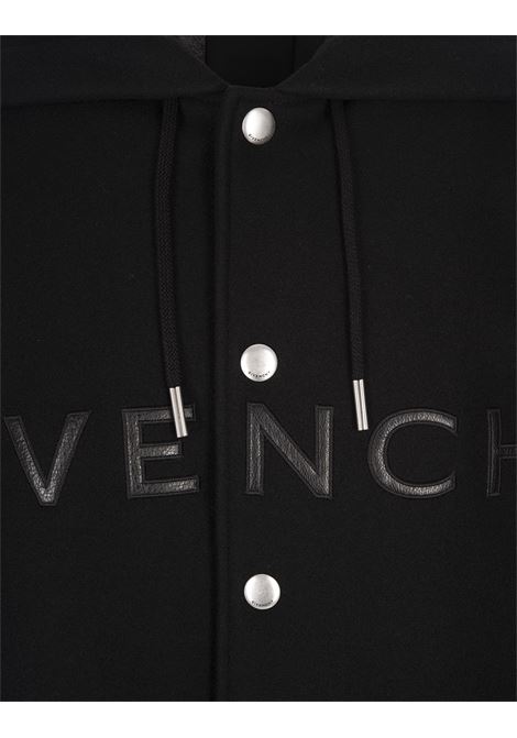 GIVENCHY Bomber Nero In Lana e Pelle Con Cappuccio - GIVENCHY Sconto