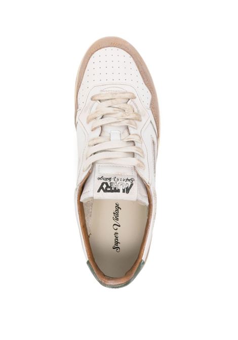 AUTRY Sneakers Medalist Super Vintage Bianche Con Inserti In Suede Verde e Cognac - AUTRY In Vendita