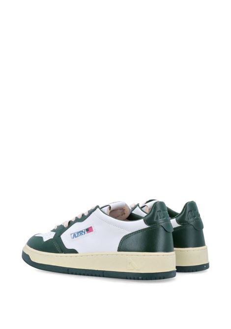 AUTRY Sneakers Medalist Low In Pelle Bicolor Bianca e Verde - AUTRY Saldi