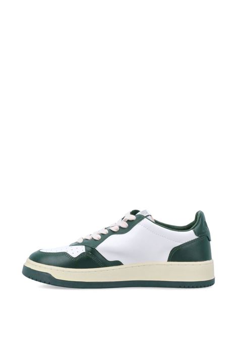 AUTRY Sneakers Medalist Low In Pelle Bicolor Bianca e Verde - AUTRY Saldi