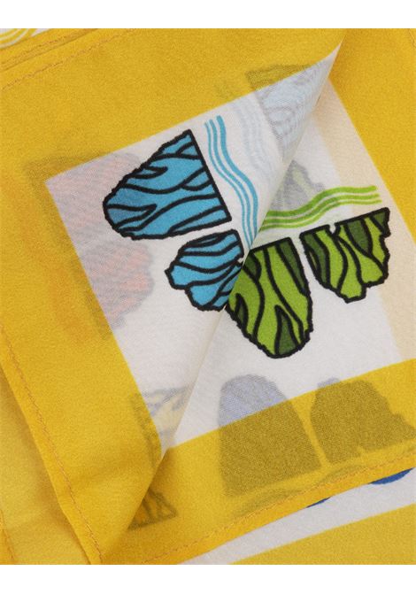 813 (OTTO TREDICI) Pochette In Seta Con Pattern Faraglioni in Giallo/Multicolore - 813 (OTTO TREDICI) Negozio