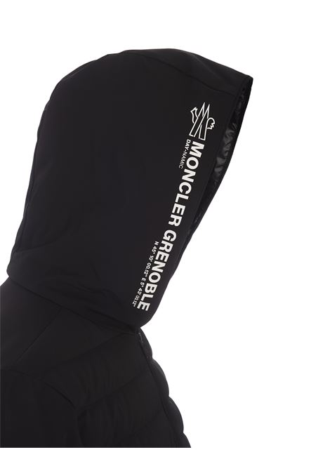MONCLER GRENOBLE Felpa Imbottita Nera Con Zip e Stampa Logata - MONCLER GRENOBLE In Linea