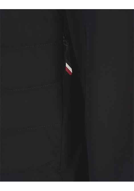MONCLER GRENOBLE Felpa Imbottita Nera Con Zip e Stampa Logata - MONCLER GRENOBLE In Linea