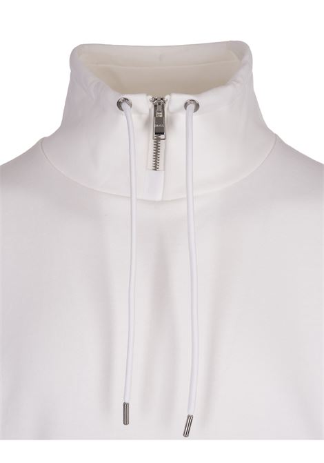 BOSS Felpa a Collo Alto Bianca Con Patch Logo - BOSS Promozione Limitata