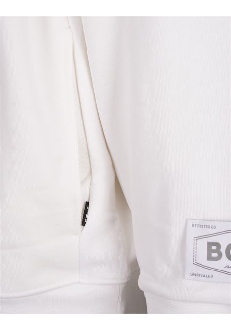 BOSS Felpa a Collo Alto Bianca Con Patch Logo - BOSS Promozione Limitata