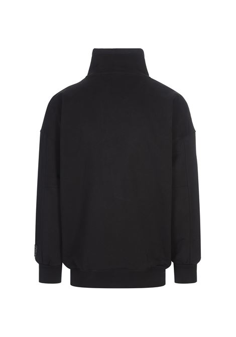 BOSS Felpa a Collo Alto Nera Con Patch Logo - BOSS Fino Al -60%