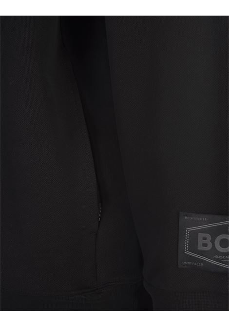 BOSS Felpa a Collo Alto Nera Con Patch Logo - BOSS Fino Al -60%
