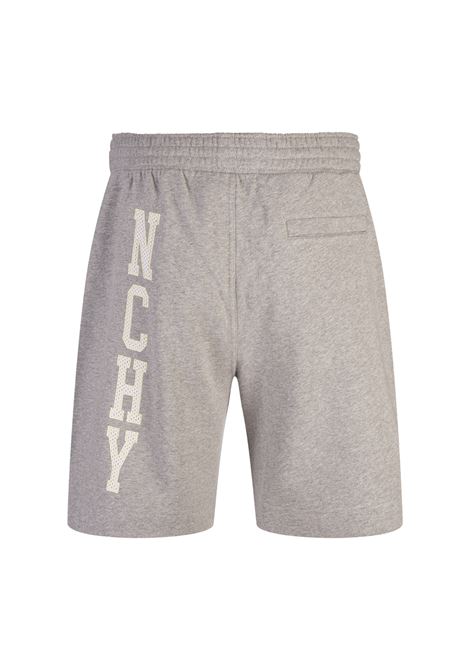 GIVENCHY Bermuda Grigio Chiaro Melange Con Patch Logo - GIVENCHY Prezzo Ridotto