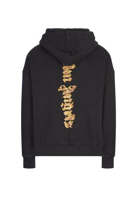 PALM ANGELS Felpa Con Cappuccio Burning Palm Grigia - PALM ANGELS Sottocosto