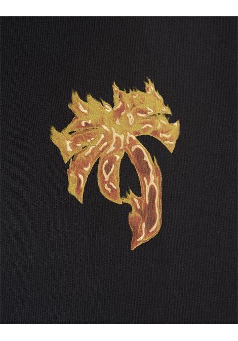 PALM ANGELS Felpa Con Cappuccio Burning Palm Grigia - PALM ANGELS Sottocosto