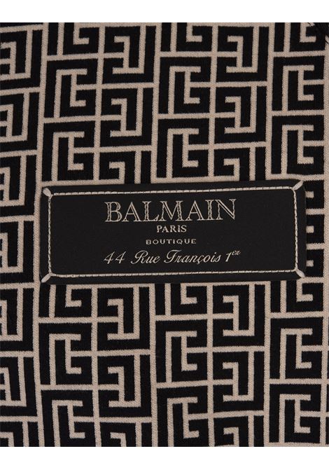 BALMAIN Bomber In Tessuto Monogram Avorio e Nero - BALMAIN Sconto