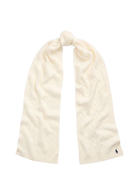 RALPH LAUREN Sciarpa In Lana e Cashmere a Trecce Bianca - RALPH LAUREN Negozio