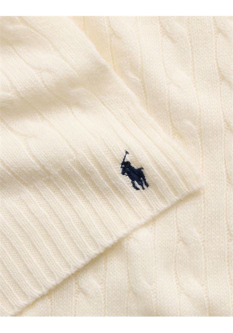 RALPH LAUREN Sciarpa In Lana e Cashmere a Trecce Bianca - RALPH LAUREN Negozio