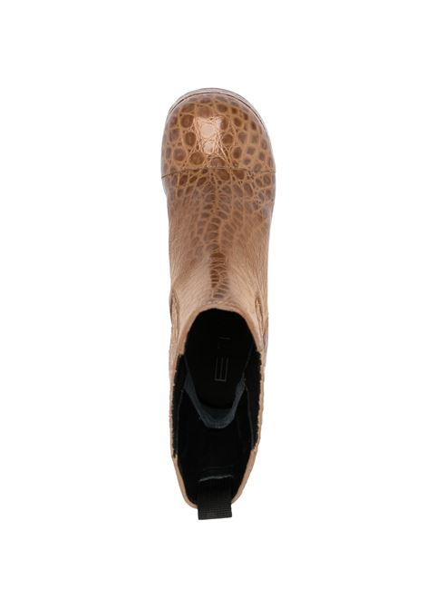 ETRO Stivaletti Platform In Pelle Stampata Marrone - ETRO Nuova
