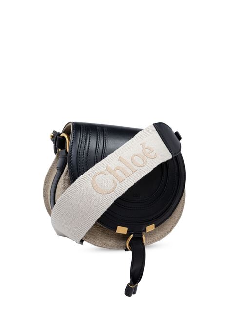 CHLOÉ Borsa Saddle Piccola Marcie In Lino e Pelle - CHLOÉ Qualità Garantita